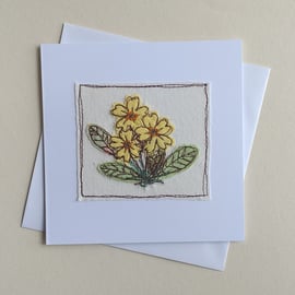 Embroidered Primrose Card