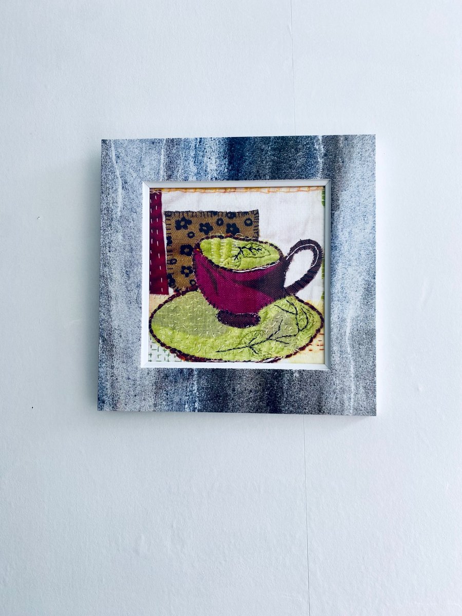 Take time for tea, original textile art print
