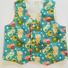 Waistcoat for boys,  Age 1 year, boys waistcoat, Elephants, Circus