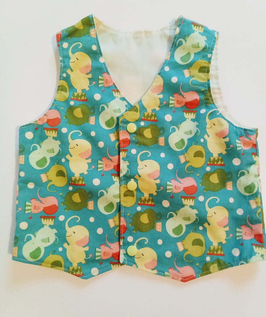 Waistcoat for boys,  Age 1 year, boys waistcoat, Elephants, Circus