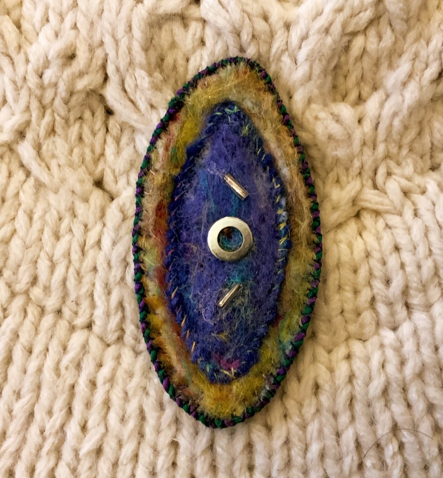 Oval Merino Wool Brooch.