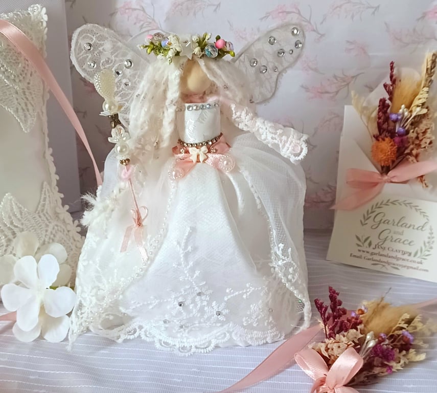 Merrybelle, Maiden of the Midsummer Fay - Handmade Fairy Doll Ornament 