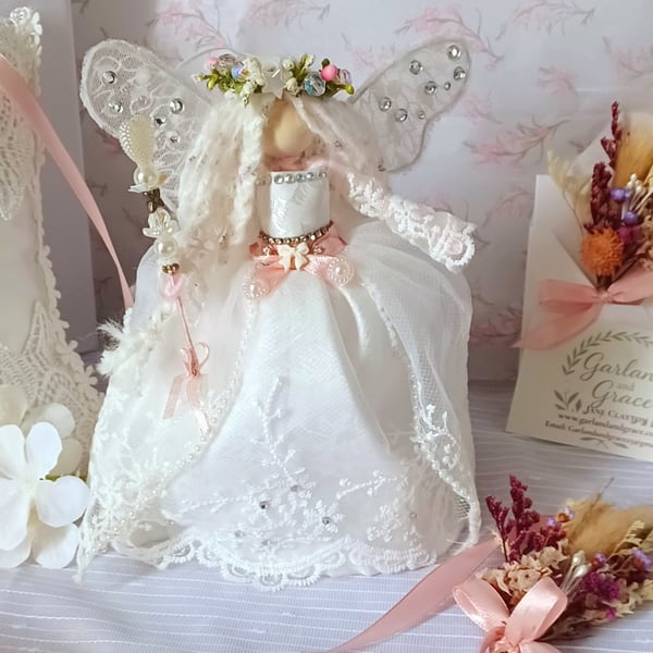 Merrybelle, Maiden of the Midsummer Fay - Handmade Fairy Doll Ornament 