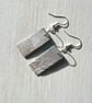 Little landscapes, painted wood on silver-plated earrings. - Image 2