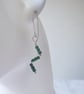 Unique Sterling Silver and Emerald Earrings  - Image 4