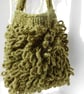Lichen - chunky hand knitted "Loopy" tote bag in olive green - Image 4