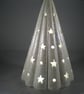 White Glittery Ceramic Star Light Christmas Tree Table Lamp Ornament Decoration. - Image 6