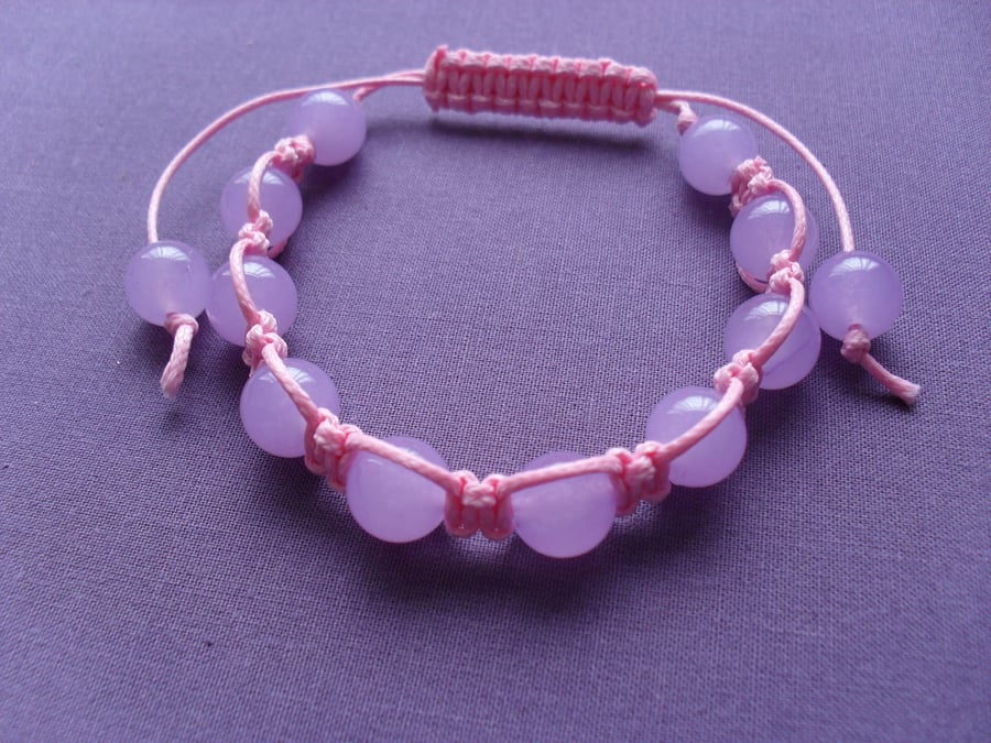 Lilac and Pink Macrame Style Bracelet
