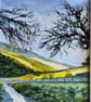 "Winter sunshine "  original mixed media landscape painting 