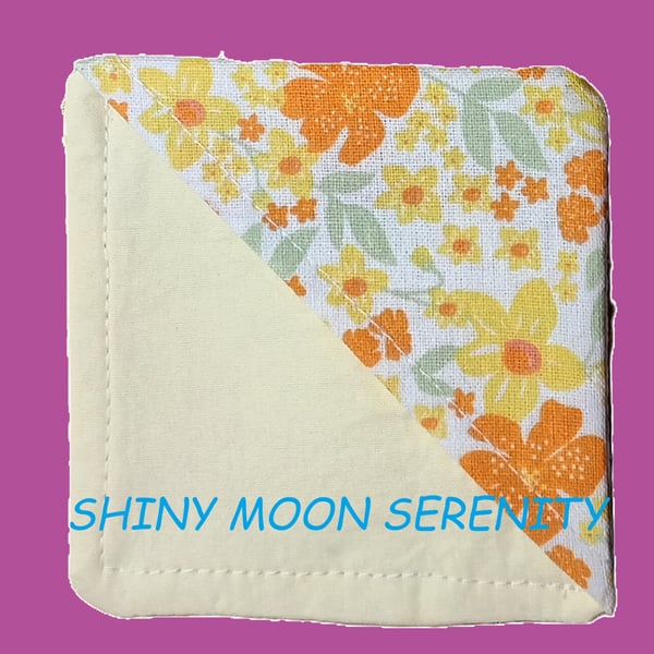 Orange & Lemon Flowers on White background, Corner Bookmark