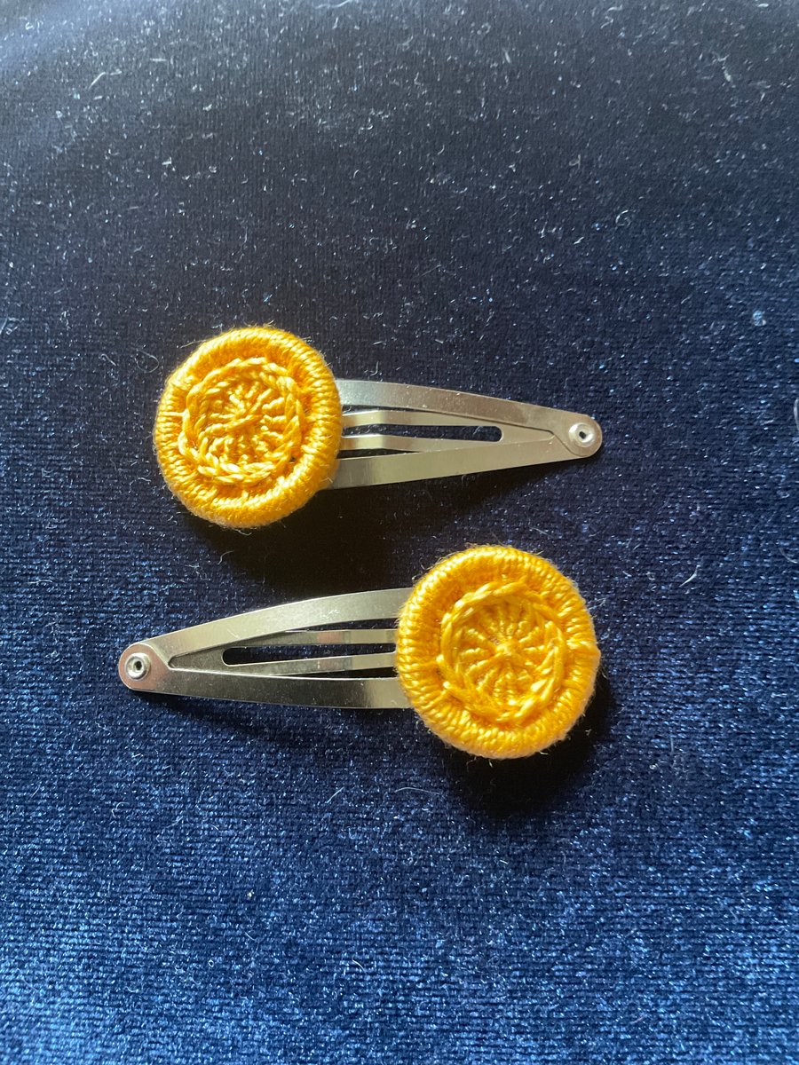 Dorset Button Hair Clips, Pair, Gold