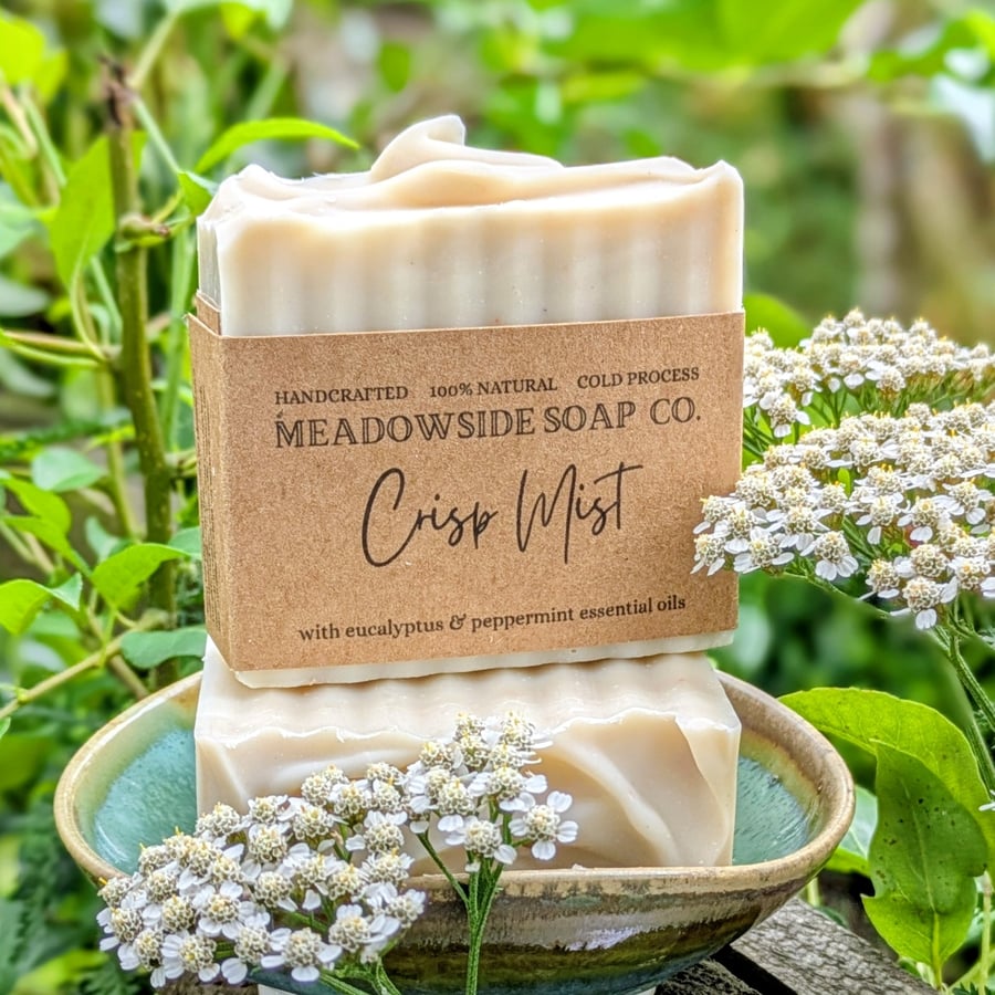 Image of Crisp Mist 100% Natural Handmade Soap - eucalyptus, peppermint