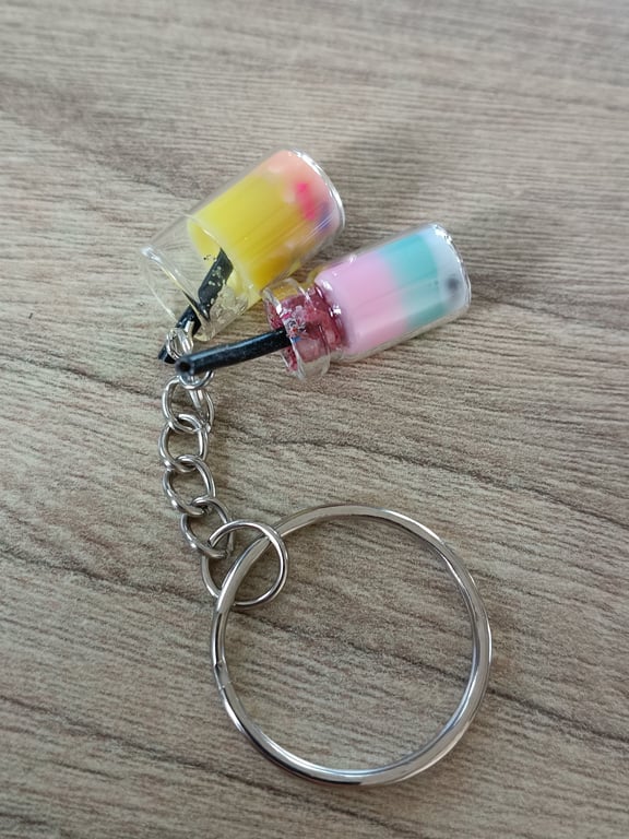 Handmade keyrings set of 2 free postage 