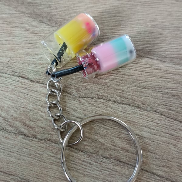 Handmade keyrings set of 2 free postage 