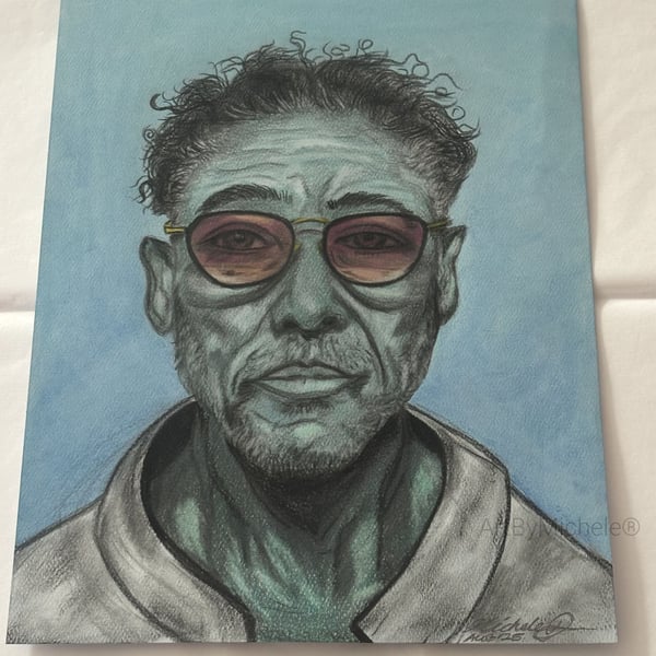 Giancarlo Esposito Original Portrait Art 9x12