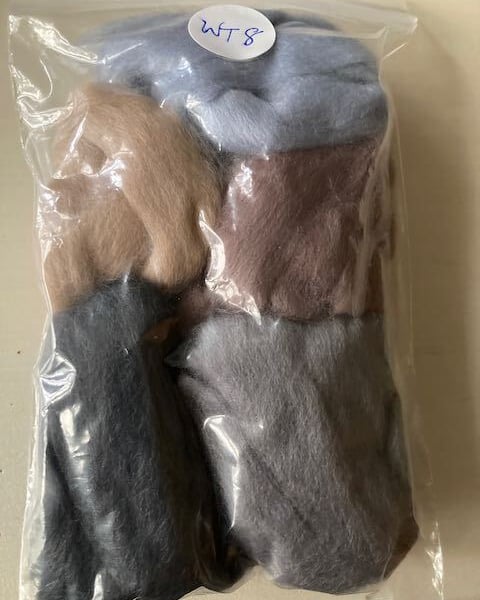 Wool Tops  for Wet Felting & Spinning (64"s)  25g bag (Bag WT8)