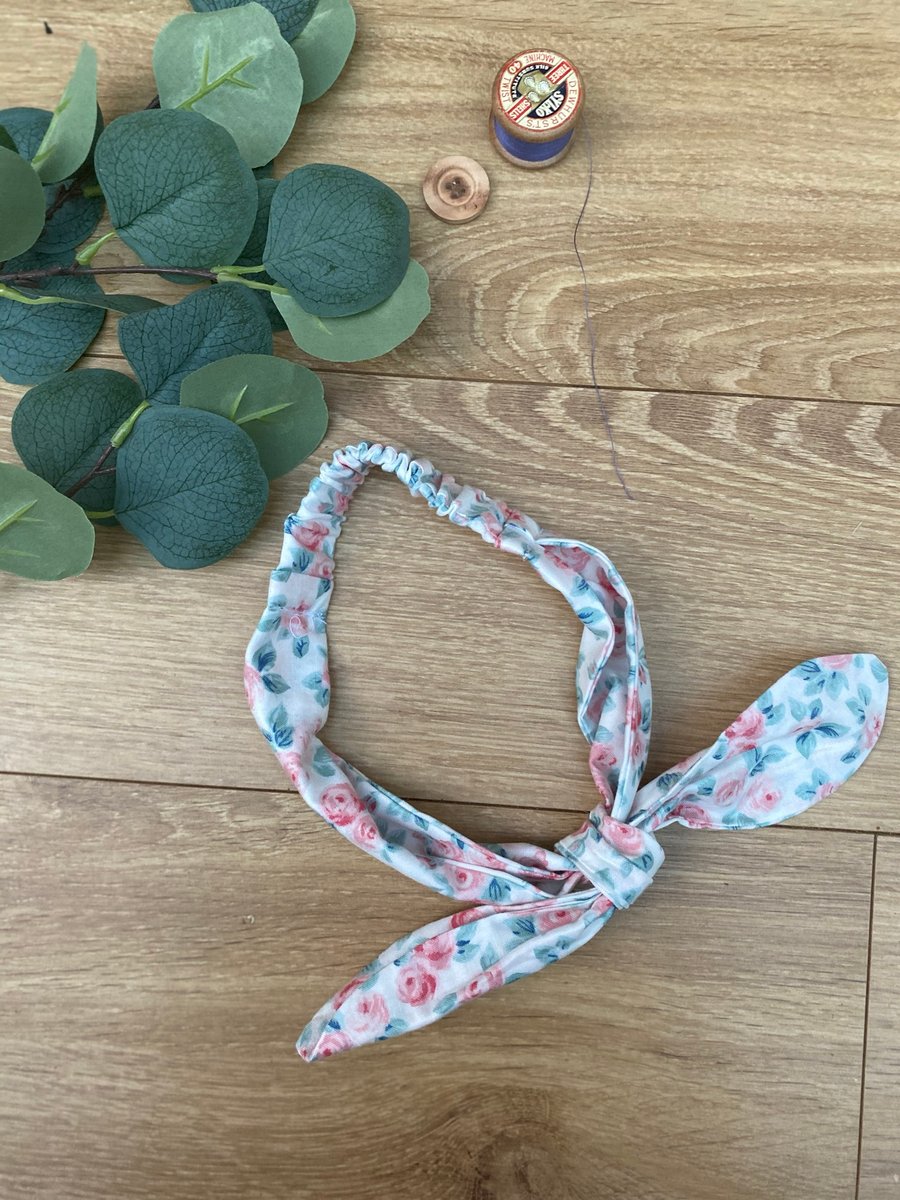 Liberty Rose Headband, Pink Headband, Boho-Chic Adult, option to add buttons