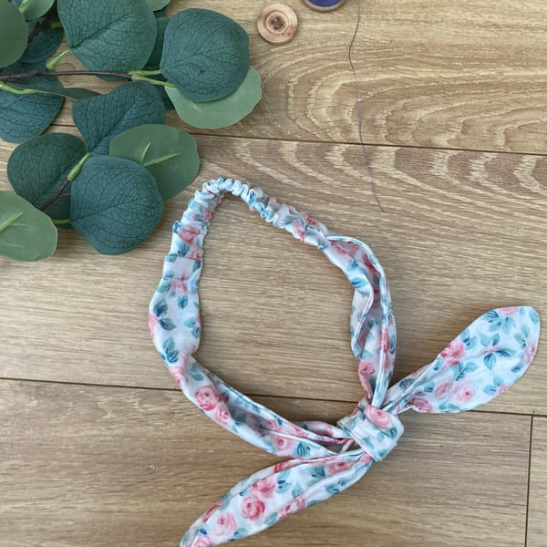 Liberty Rose Headband, Pink Headband, Boho-Chic Adult, option to add buttons