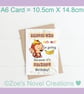 Birthday Greetings Card, personalised, monkey 10.5cm x 14.8cm - Image 4