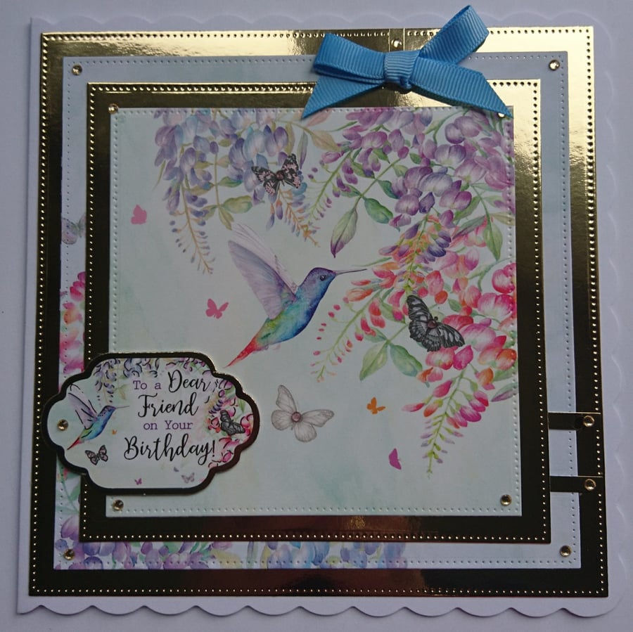 Friend Birthday Card To A Dear Friend On Your Birthday Hummingbird