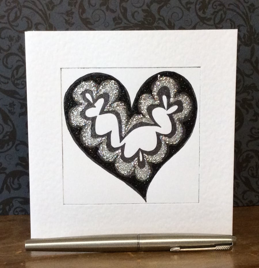 Unique love heart Art Card. 
