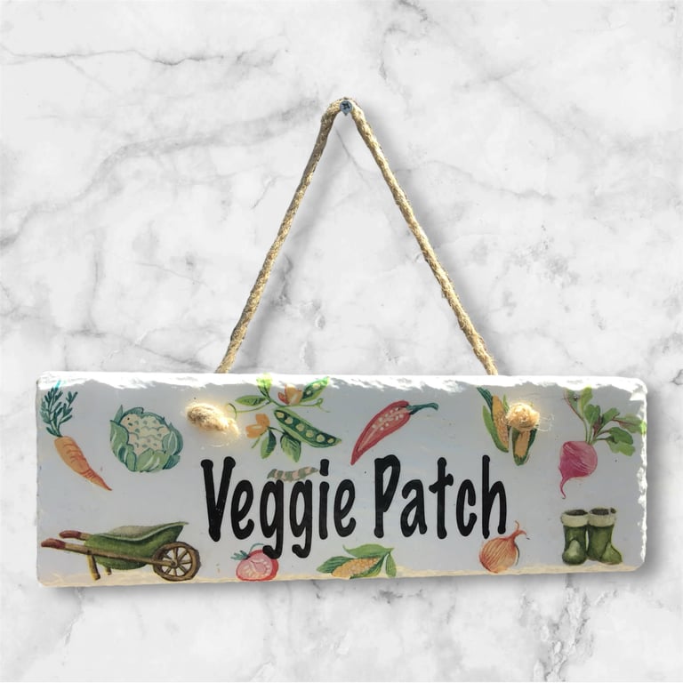 Slate Garden Sign. Vegetables