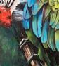 Emerald Dream – Original Parrot Mixed Media Painting - Image 4