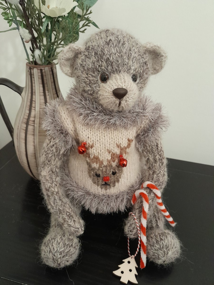Knitted Mohair Bear, Traditional Teddy Bear 