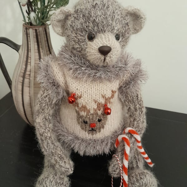 Knitted Mohair Bear, Traditional Teddy Bear 