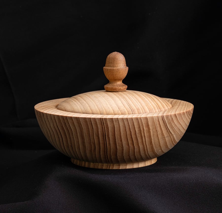 Spruce lidded bowl W140mm by H90mm