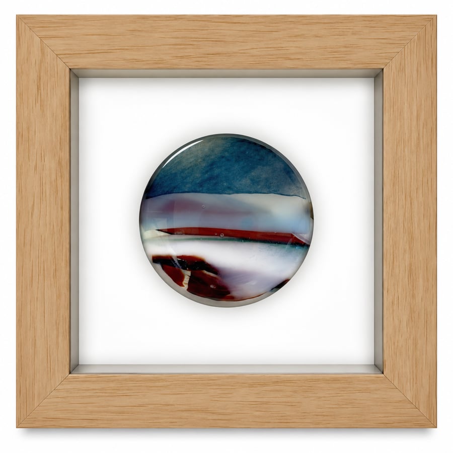 Framed fused glass rondel - I
