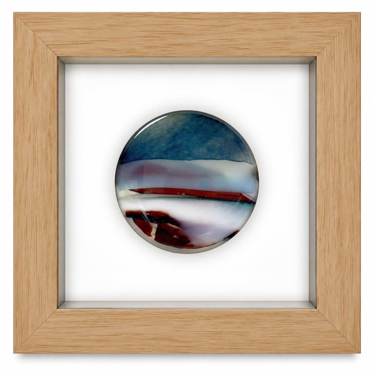 Framed fused glass rondel - I