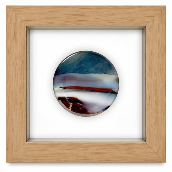 Framed fused glass rondel - I - Folksy