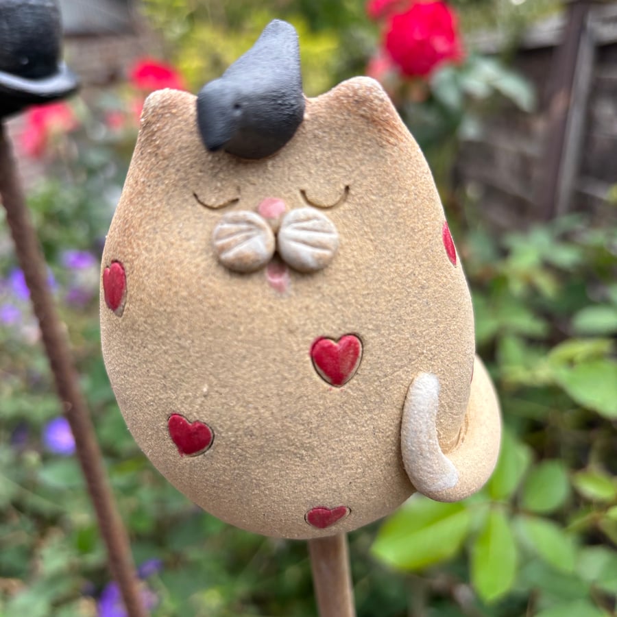 Hearty cat cane topper