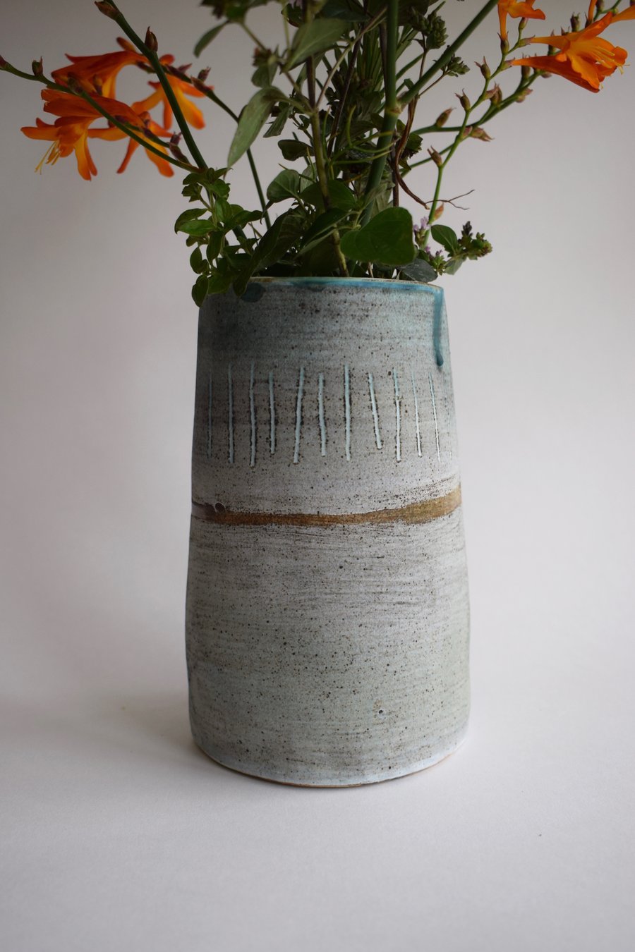 Large Stoneware Ceramic  Flower Vase 