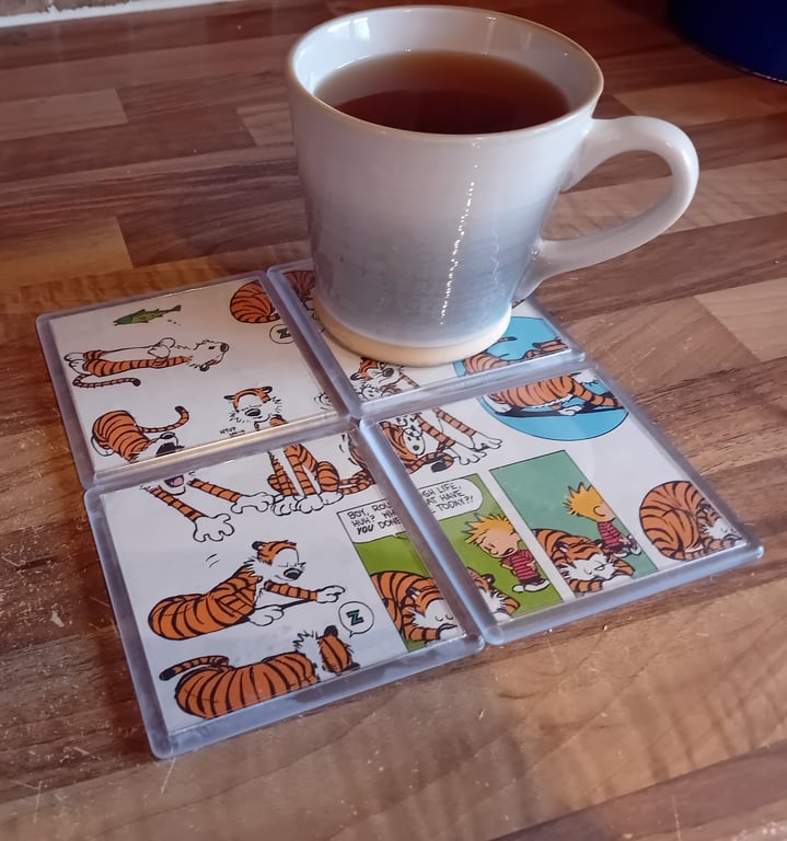 Calvin and Hobbes Comic Art Set of 4 Coasters – Perfectly Imperfect