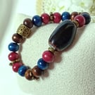 Ceramic & Wood Beaded Bracelet