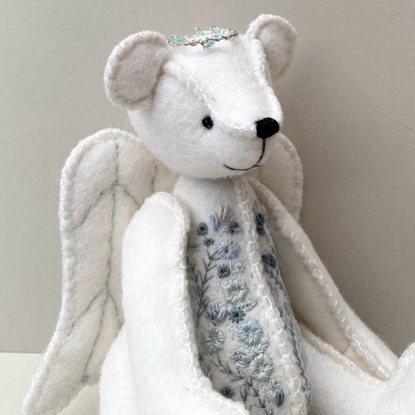 Angel collectable artist bear, one of a kind handmade keepsake memory bear