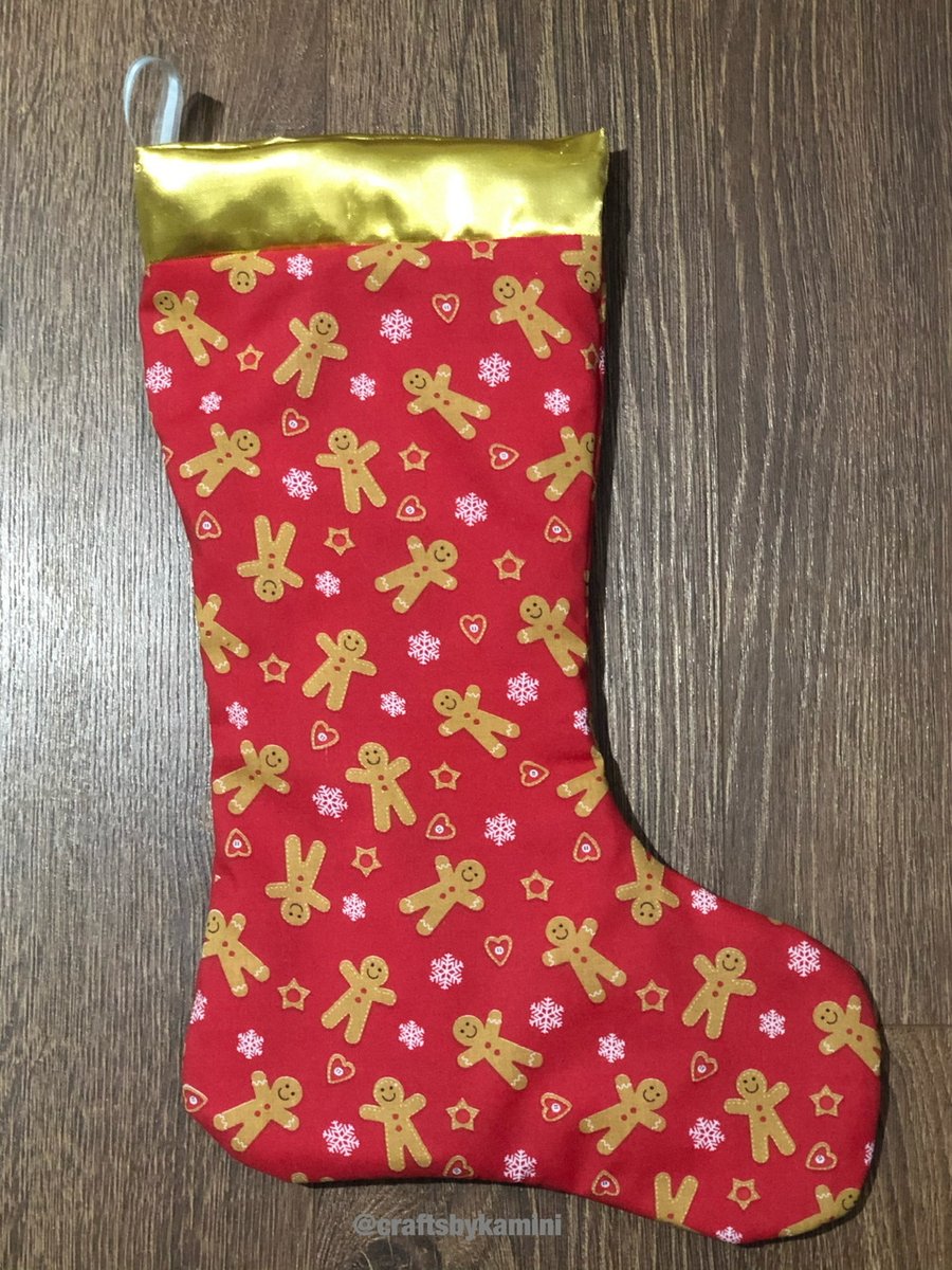Gingerbread Men, Snowflakes and Hearts Christmas Stocking