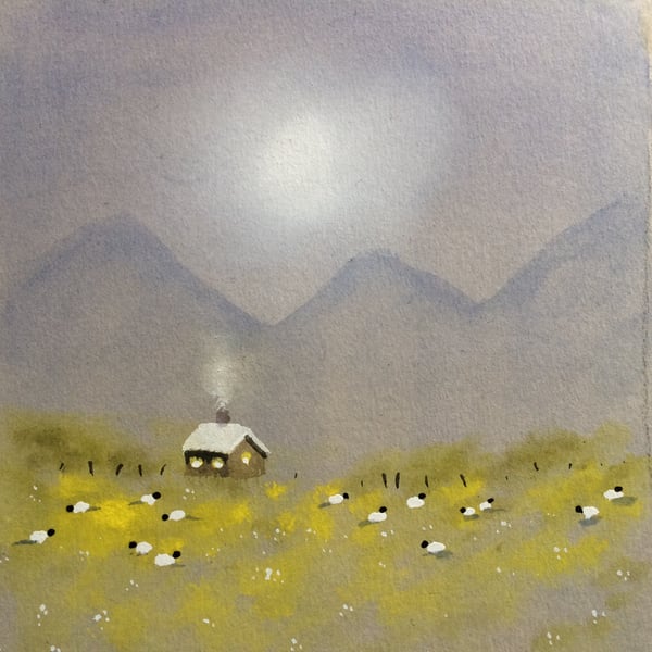 Original Watercolour ‘ Moorland Cottage ‘ by Stephen Allen