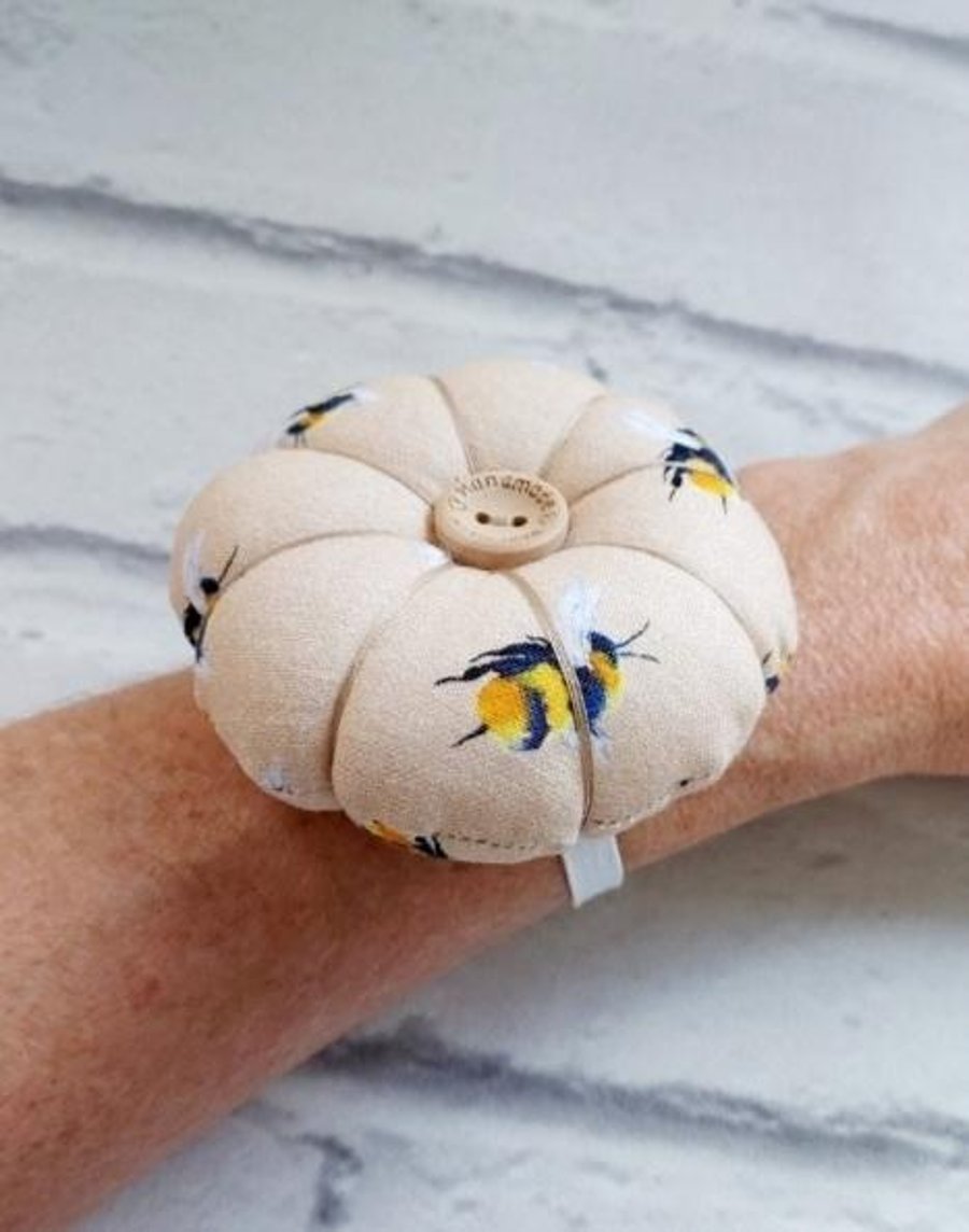 Wrist Pin Cushion Bee design in different colours