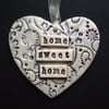 purple ceramic heart decoration Home Sweet Home