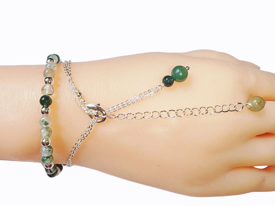 Multi purpose Gemstone necklace, Bracelet, earrings, silver necklace, silver bra
