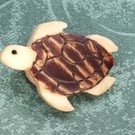 Tagua Turtle Brooch