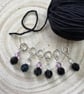 6 vintage recycled knitting stitch markers 