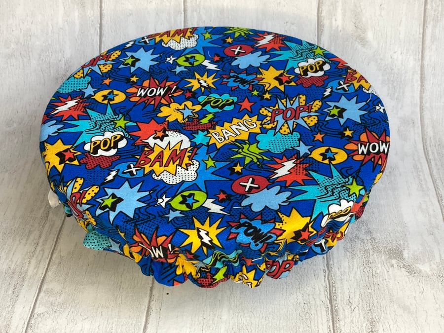 One large reusable bowl cover to fit a mixing bowl. Pop, Bam, Wow!