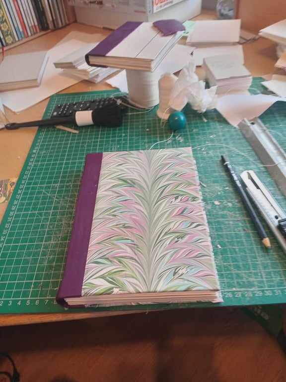 Handmade Journal, imperfectly made, tree-free hemp paper and decorative cover.