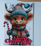 Highland Cow Christmas Card  - Image 2