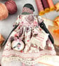 Rowan,  A  Tiny Hand Embroidered Bullfinch Folk Art Doll - Image 8