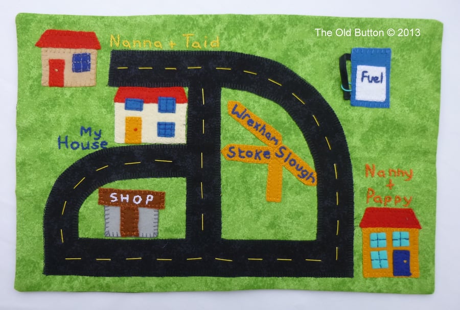 Child's drawing fabric picture - nursery decor, Christmas gift for grandparents